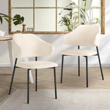 NNEED Dining Chair Set of 2 White and Black