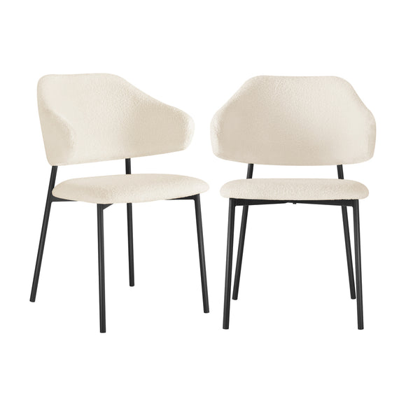 NNEED Dining Chair Set of 2 White and Black