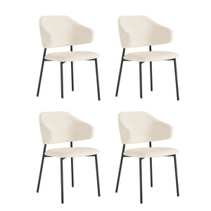 NNEED 4x Dining Chairs Tub Sherpa White&Black