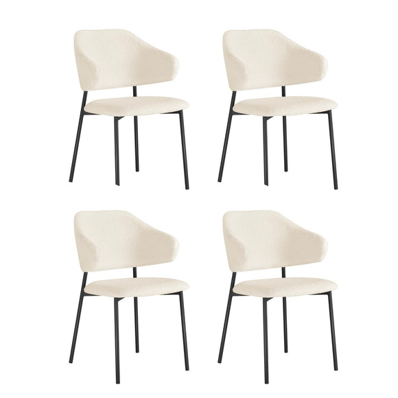 NNEED 4x Dining Chairs Tub Sherpa White&Black