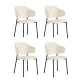 NNEED 4x Dining Chairs Tub Sherpa White&Black