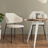 NNEED 4x Dining Chairs Tub Sherpa White&Black