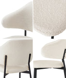 NNEED 4x Dining Chairs Tub Sherpa White&Black