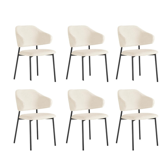NNEED 6x Dining Chairs Tub Sherpa White&Black