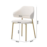 NNEED 2x Dining Chair Sherpa Gold&White