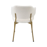 NNEED 2x Dining Chair Sherpa Gold&White