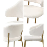 NNEED 2x Dining Chair Sherpa Gold&White