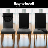 NNEDSZ Artiss Dining Chair Covers 4x Slipcovers Spandex Stretch Banquet Wedding Black