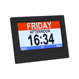 NNEDSZ 7" Digital Day Clock Calendar Alarm Black
