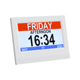 NNEDSZ 7" Digital Day Clock Calendar Alarm White