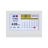 NNEDSZ 7" Digital Day Clock Calendar Alarm White