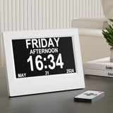NNEDSZ 7" Digital Day Clock Calendar Alarm White