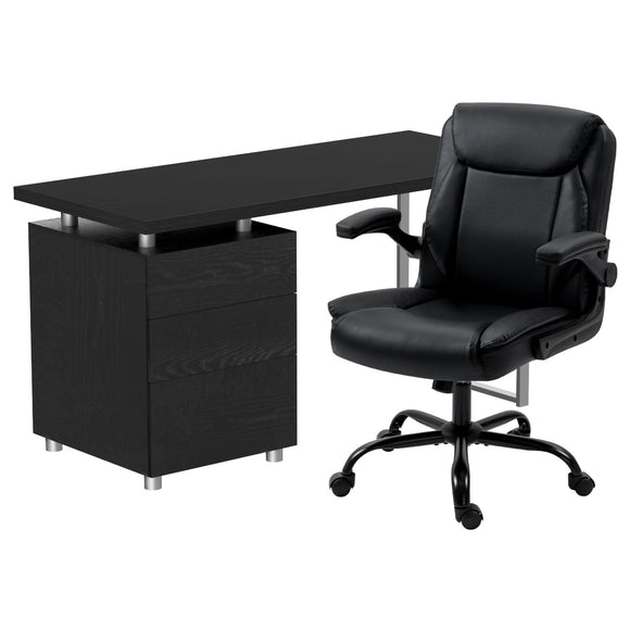 NNEDSZ Artiss Computer Desk Executive Office Chairs Sets Black