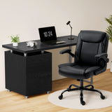 NNEDSZ Artiss Computer Desk Executive Office Chairs Sets Black