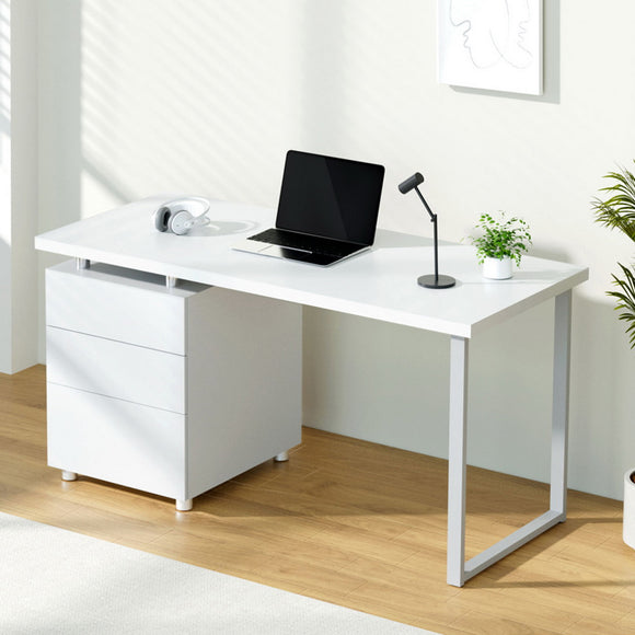 NNEDSZ Artiss Computer Desk Drawer White 140CM