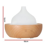 NNEDSZ Devanti Aroma Aromatherapy Diffuser LED Oil Ultrasonic Air Humidifier Glass Wood