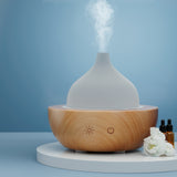 NNEDSZ Devanti Aroma Aromatherapy Diffuser LED Oil Ultrasonic Air Humidifier Glass Wood