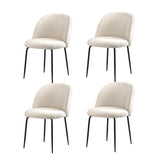 NNEED 90cm Round Dining Table with 4PCS Chairs Sherpa White
