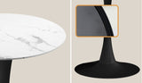 NNEED 90cm Round Dining Table with 4PCS Chairs Sherpa White