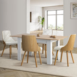 NNEED Extendable Dining Table & 4pcs Chair with Leather Seat