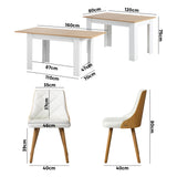 NNEED Extendable Dining Table & 6pcs Chair with Leather Seat