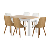 NNEED Extendable Dining Table & 6pcs Chair with Leather Seat