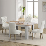 NNEED 160cm Extendable Dining Table with 4PCS Chairs Velvet Beige