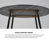 NNEED 110cm Round Dining Table with 4 Dining Chairs Velvet Grey