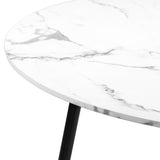 NNEED H80cm Round Dining Table with 4PCS Chairs Fabric Grey