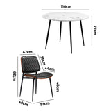 NNEED Round Dining Table & 4PCS Dining Chairs PU Black