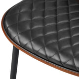 NNEED Round Dining Table & 4PCS Dining Chairs PU Black