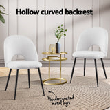 NNEDSZ 1 Set of 2 Artiss Dining Chair Boucle Sherpa