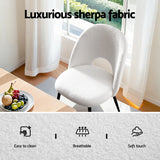 NNEDSZ 1 Set of 2 Artiss Dining Chair Boucle Sherpa