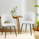 NNEDSZ 1 Set of 2 Artiss Dining Chair Boucle Sherpa