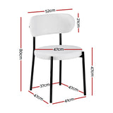 Artiss Dining Chairs Set of 4 Sherpa Boucle White