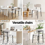 Artiss Dining Chairs Set of 4 Sherpa Boucle White