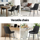 Artiss 2x Dining Chairs Retro PU Leather Kitchen Lounge Cafe Accent Chair Black