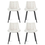 Artiss 4x Dining Chairs Velvet Tufted Kitchen Lounge Cafe Accent Chair Beige