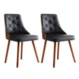 NNEDSZ 1 Set of 2 Artiss Dining Chairs Black PU