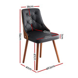 NNEDSZ 1 Set of 2 Artiss Dining Chairs Black PU