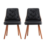 NNEDSZ 1 Set of 2 Artiss Dining Chairs Black PU