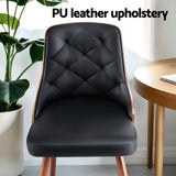 NNEDSZ 1 Set of 2 Artiss Dining Chairs Black PU