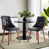 NNEDSZ 1 Set of 2 Artiss Dining Chairs Black PU