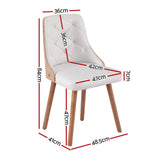 NNEDSZ 1 Set of 2 Artiss Dining Chairs White PU