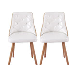 NNEDSZ 1 Set of 2 Artiss Dining Chairs White PU