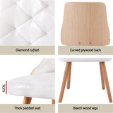 NNEDSZ 1 Set of 2 Artiss Dining Chairs White PU