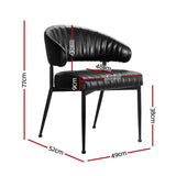 NNEDSZ Artiss Dining Chairs Set of 2 Leather Hollow Armchair Black
