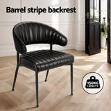 NNEDSZ Artiss Dining Chairs Set of 2 Leather Hollow Armchair Black
