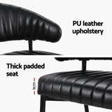 NNEDSZ Artiss Dining Chairs Set of 2 Leather Hollow Armchair Black