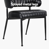 NNEDSZ Artiss Dining Chairs Set of 2 Leather Hollow Armchair Black